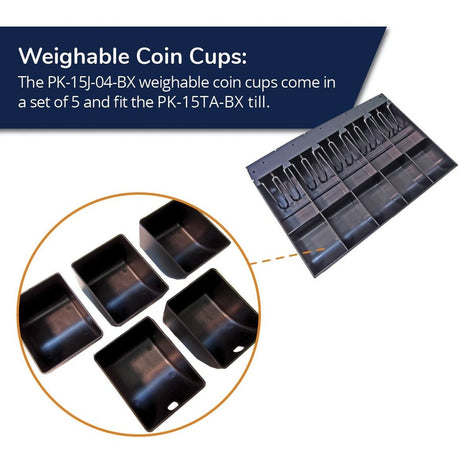 apg&reg; Weighable Coin Cups | 5 Pack | for M-15VTA Till