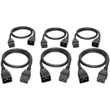Eaton Tripp Lite Series Power Extension Cord, C19 to C20 - Heavy-Duty, 20A, 250V, 12 AWG, 2 ft. (0.61 m), Black, 6-Pack