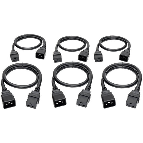 Eaton Tripp Lite Series Power Extension Cord, C19 to C20 - Heavy-Duty, 20A, 250V, 12 AWG, 2 ft. (0.61 m), Black, 6-Pack