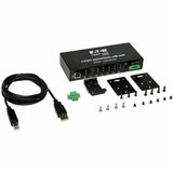 Eaton Tripp Lite Series 7-Port Industrial-Grade USB 2.0 Hub - 15 kV ESD Immunity, Metal Housing, Mountable