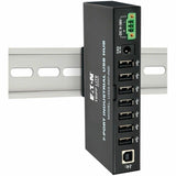 Eaton Tripp Lite Series 7-Port Industrial-Grade USB 2.0 Hub - 15 kV ESD Immunity, Metal Housing, Mountable