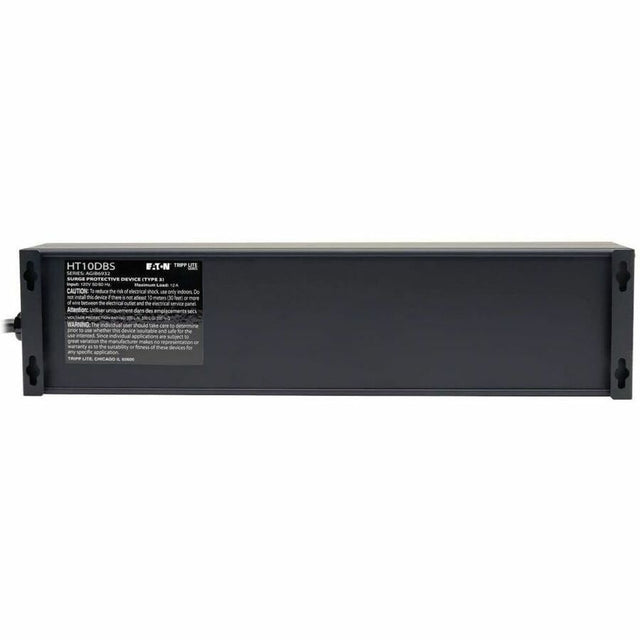 Eaton Tripp Lite Series Isobar 10-Outlet Home/Business Theater Surge Protector, 8 ft. Cord with Right-Angle Plug, 3840 Joules, LEDs, Metal Housing