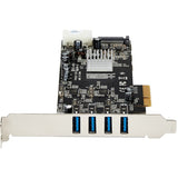 StarTech.com 4 Port PCI Express (PCIe) SuperSpeed USB 3.0 Card Adapter w/ 4 Dedicated 5Gbps Channels - UASP - SATA/LP4 Power