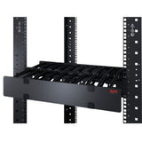 APC NetShelter Cable Management, Horizontal Cable Manager, 1U, Single Side with Cover, Black, 483 x 44 x 110 mm