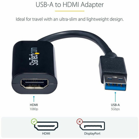 StarTech.com USB 3.0 to HDMI Adapter, USB to HDMI Monitor Converter for Windows, 1080P (no support for macOS/ChromeOS/Linux) - TAA