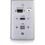 C2G HDMI, VGA, 3.5mm Audio and USB Pass Through Wall Plate - Single Gang