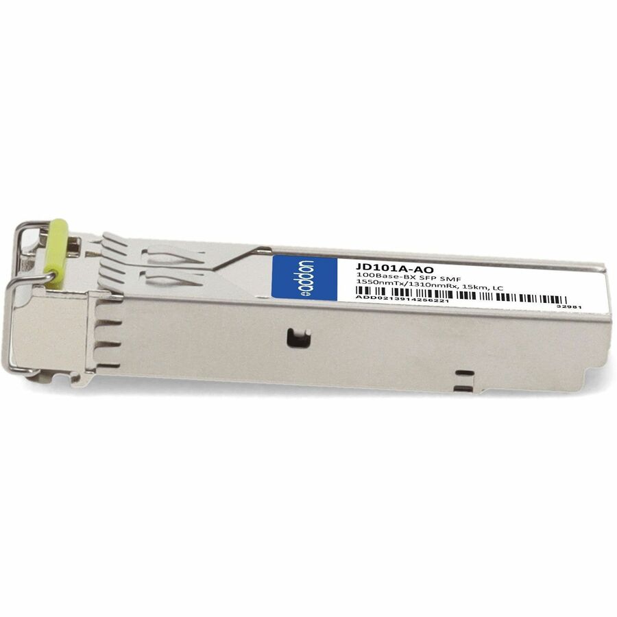 AddOn HP JD101A Compatible TAA Compliant 100Base-BX SFP Transceiver (SMF, 1550nmTx/1310nmRx, 15km, LC)