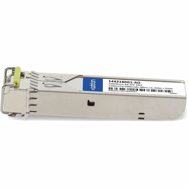 AddOn ADTRAN 1442180G1 Compatible TAA Compliant 1000Base-BX SFP Transceiver (SMF, 1550nmTx/1490nmRx, 80km, LC, DOM, Rugged)