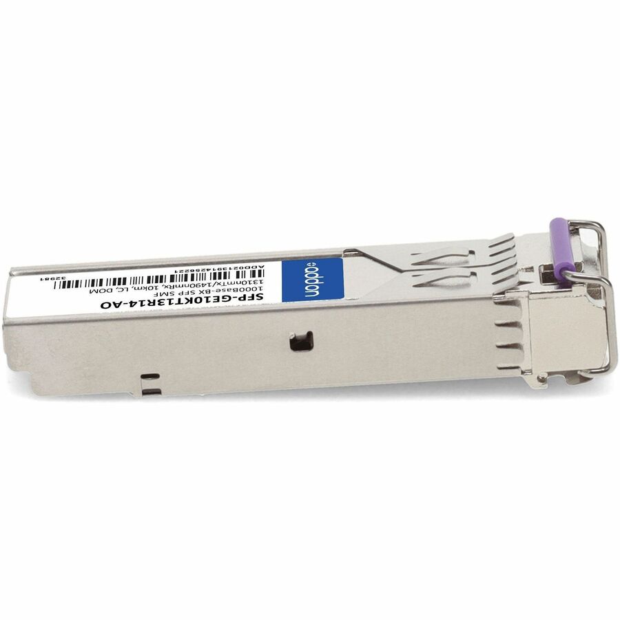 AddOn Juniper Networks SFP-GE10KT13R14 Compatible TAA Compliant 1000Base-BX SFP Transceiver (SMF, 1310nmTx/1490nmRx, 10km, LC, DOM)