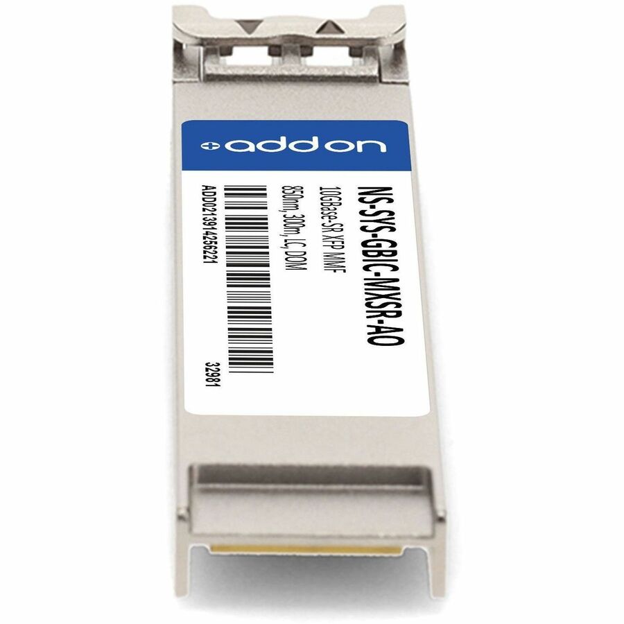 AddOn Juniper Networks NS-SYS-GBIC-MXSR Compatible TAA Compliant 10GBase-SR XFP Transceiver (MMF, 850nm, 300m, LC, DOM)