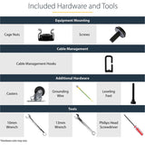 StarTech.com 4-Post 42U Mobile Open Frame Server Rack, 19" Network Rack with Casters, Rolling Rack for Computer/AV/Data/IT Equipment