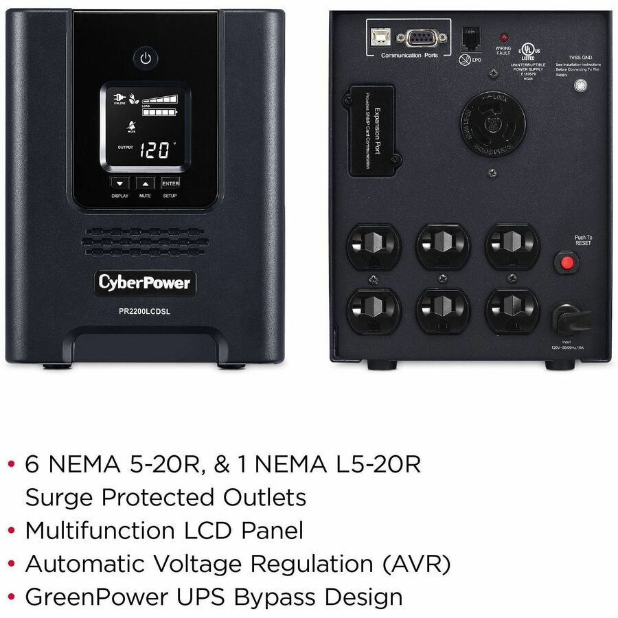CyberPower PR2200LCDSL Smart App Sinewave UPS Systems