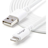 StarTech.com 3m (10ft) Long White Apple&reg; 8-pin Lightning Connector to USB Cable for iPhone / iPod / iPad