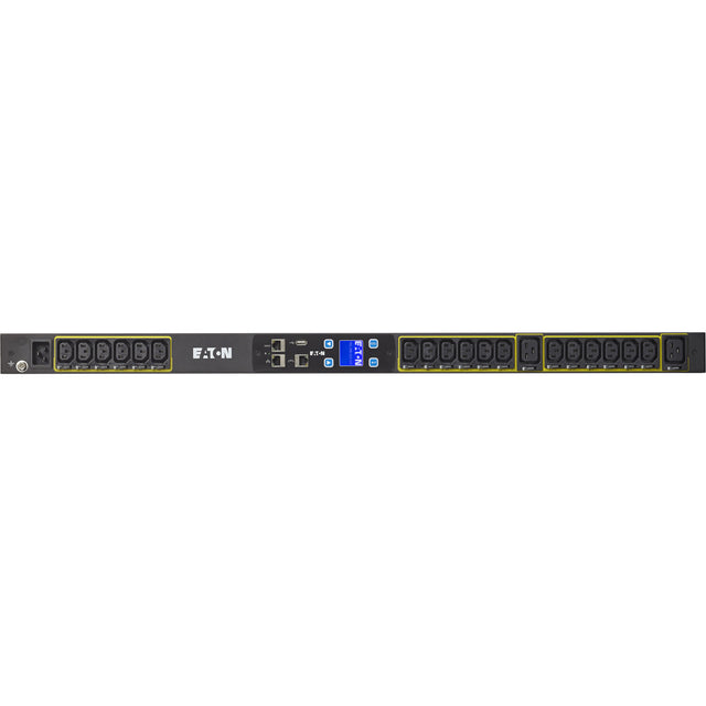 Eaton Metered Input rack PDU, 0U, L6-20P, C20 input, 3.84 kW max, 100-240V, 16A, 10 ft cord, Single-phase, Outlets: (18) C13 Outlet grip, (2) C19 Outlet grip