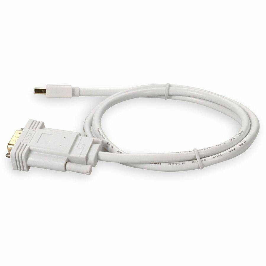 5PK 3ft Mini-DisplayPort 1.1 Male to VGA Male White Cables For Resolution Up to 1920x1200 (WUXGA)