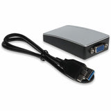 AddOn USB 3.0 (A) Male to VGA Female White Adapter Including 1ft Cable