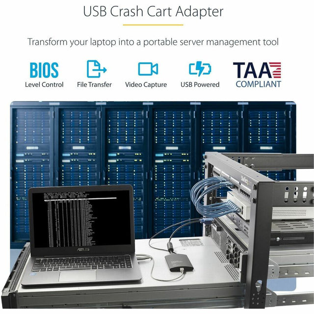 StarTech.com USB Crash Cart Adapter with File Transfer & Video Capture at 1920 x1200 60Hz, TAA