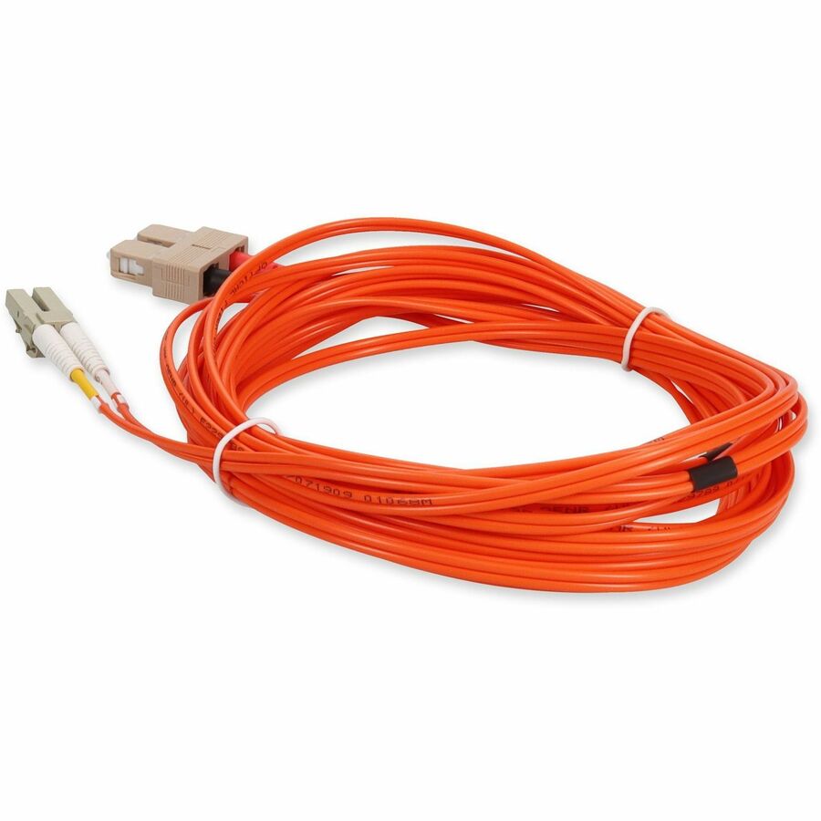 AddOn 6m LC (Male) to SC (Male) Orange OM1 Duplex Fiber OFNR (Riser-Rated) Patch Cable