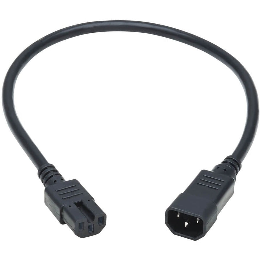 Eaton Tripp Lite Series Power Cord C14 to C15 - Heavy-Duty, 15A, 250V, 14 AWG, 2 ft. (0.61 m), Black