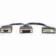 Eaton Tripp Lite Series DVI Y Splitter Cable, Digital and VGA Monitors (DVI-I M to DVI-D F and HD15 F) 6-in. (15.24 cm)