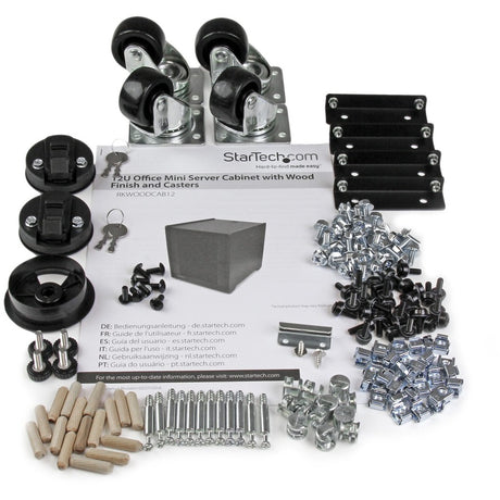 StarTech.com 12U Rack Enclosure Server Cabinet - 21 in. Deep - Wood Finish - Flat Pack