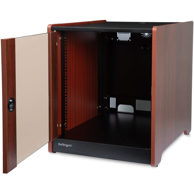 StarTech.com 12U Rack Enclosure Server Cabinet - 21 in. Deep - Wood Finish - Flat Pack