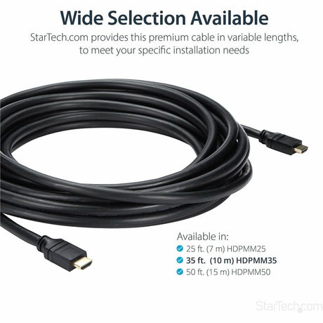 StarTech.com 35ft In Wall Plenum Rated HDMI Cable, 4K High Speed Long HDMI Cord w/ Ethernet, 4K30Hz UHD, 10.2 Gbps, HDMI 1.4 Display Cable