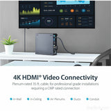 StarTech.com 35ft In Wall Plenum Rated HDMI Cable, 4K High Speed Long HDMI Cord w/ Ethernet, 4K30Hz UHD, 10.2 Gbps, HDMI 1.4 Display Cable