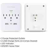 CyberPower CSP300WUR1 Professional 3 - Outlet Surge with 600 J