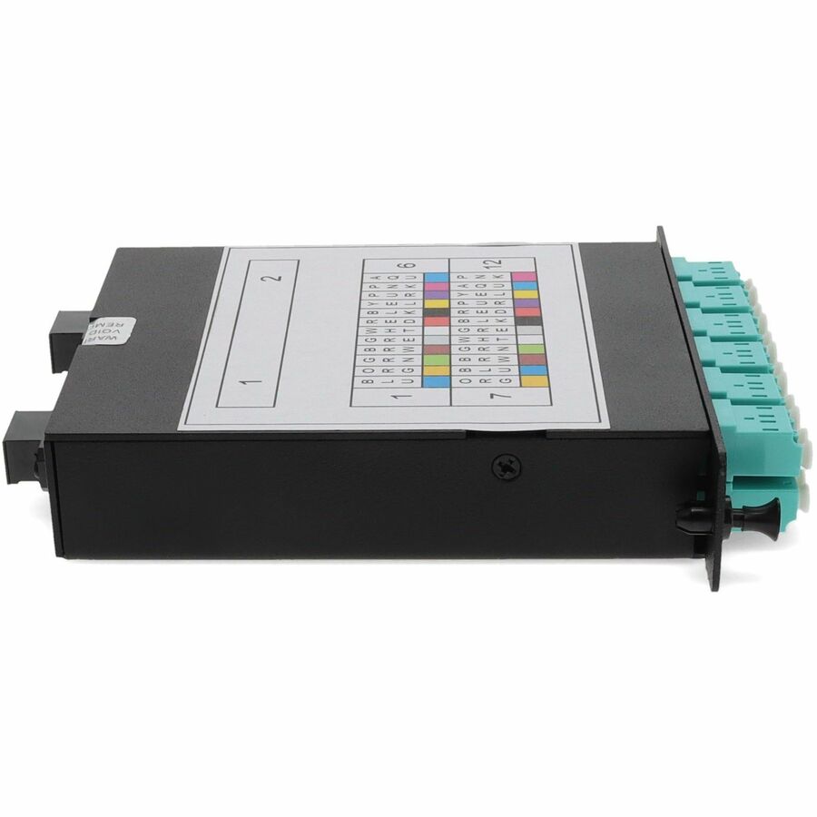 AddOn Cassette for 3-Bay Patch Panel, 2 MPO In, 24 LC Duplex Out, Multi-mode Duplex OM3