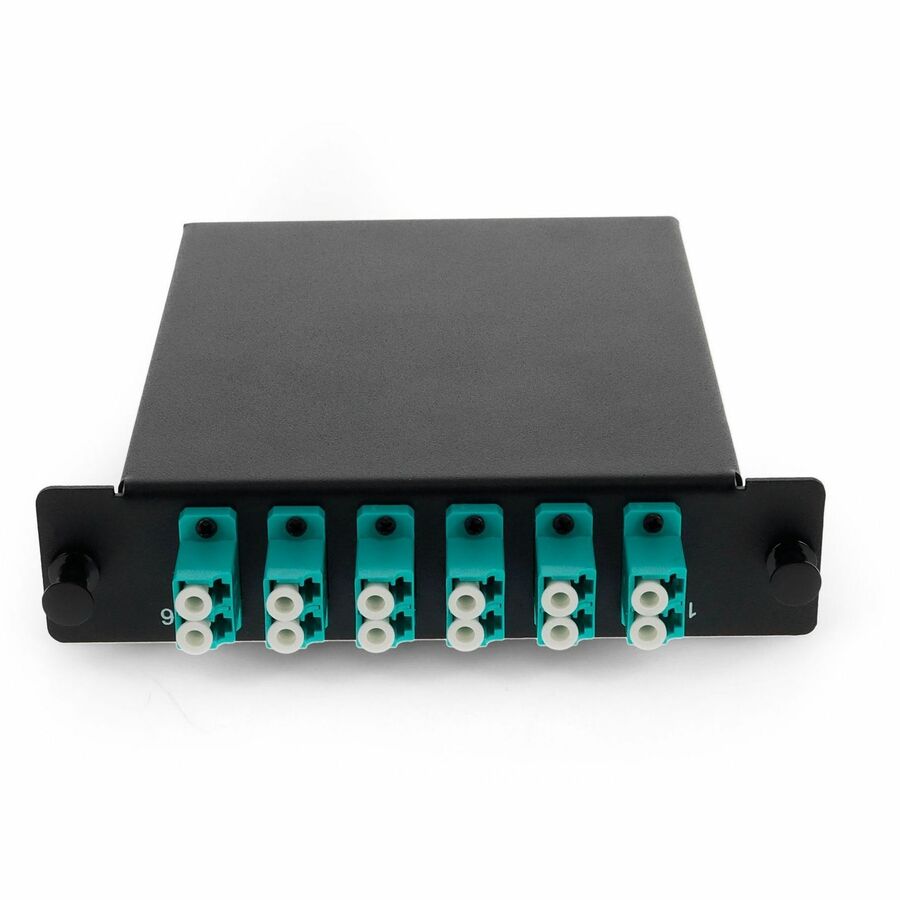 AddOn Cassette for 3-Bay Patch Panel, 1 MPO In, 12 LC Duplex Out, Multi-mode Duplex OM3