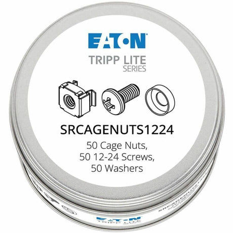 Eaton Tripp Lite Series SmartRack Square Hole Hardware Kit with 50 pcs 12-24 screws and washers