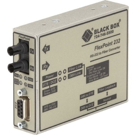 Black Box FlexPoint Modular Media Converter, RS-232 to Fiber, Single-Mode, 30 km, ST