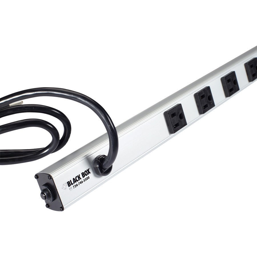 Black Box Vertical Rackmount Power Strip - 120VAC, 15A, 5-15R, 16-Outlet, 15-ft. NEMA 5-15P Cord