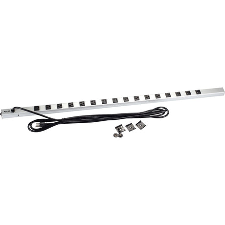 Black Box Vertical Rackmount Power Strip - 120VAC, 15A, 5-15R, 16-Outlet, 15-ft. NEMA 5-15P Cord
