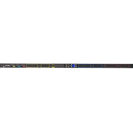 Eaton Metered Input rack PDU, 0U, L14-30P input, 5.76 kW max, 120/240V, 24A, 10 ft cord, Split-phase, Outlets: (8) 5-20R, (20) C13 Outlet grip, (6) C19 Outlet grip