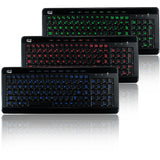 Adesso 3-Color Illuminated Compact Multimedia Keyboard