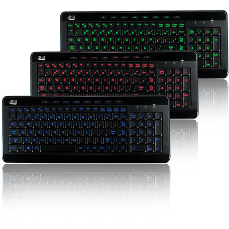 Adesso 3-Color Illuminated Compact Multimedia Keyboard