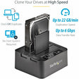 StarTech.com Dual Bay Hard Drive Duplicator Dock, Standalone HDD/SSD Cloner/Copier, USB 3.0 / eSATA to SATA III Hard Drive Cloner