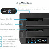 StarTech.com Dual Bay Hard Drive Duplicator Dock, Standalone HDD/SSD Cloner/Copier, USB 3.0 / eSATA to SATA III Hard Drive Cloner