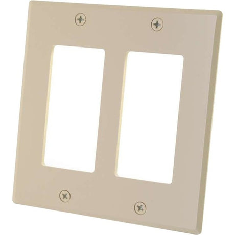 C2G Two Decorative Style Cutout Double Gang Wall Plate - Ivory