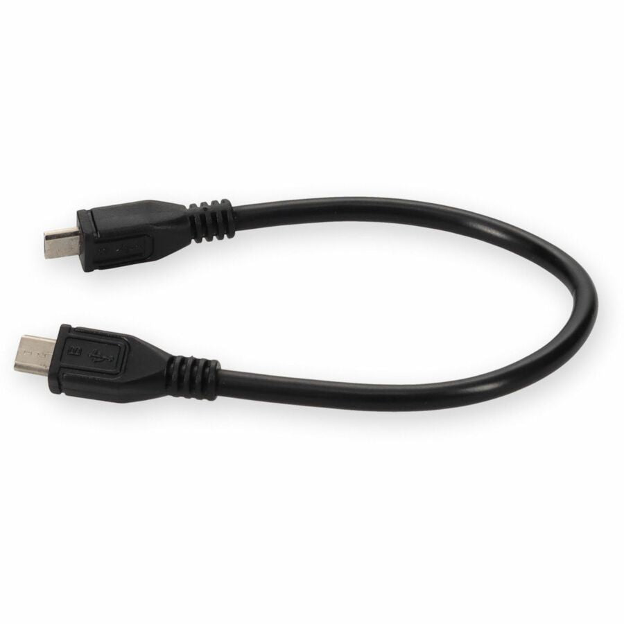 AddOn 5in Micro-USB 2.0 (B) Male to USB 2.0 (A) Female Black Cable