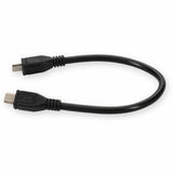AddOn 5in Micro-USB 2.0 (B) Male to USB 2.0 (A) Female Black Cable