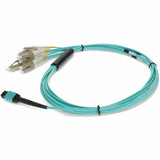 AddOn 5m MPO (Female) to 6xLC (Male) 12-Strand Aqua OM3 Duplex Fiber Fanout Cable