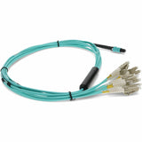 AddOn 3m MPO (Female) to 6xLC (Male) 12-Strand Aqua OM3 Duplex Fiber Fanout Cable
