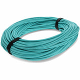 AddOn 50m MPO (Male) to MPO (Male) 12-Strand Aqua OM4 Straight Fiber OFNR (Riser-Rated) Patch Cable