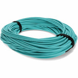 AddOn 50m MPO (Male) to MPO (Male) 12-Strand Aqua OM4 Straight Fiber OFNR (Riser-Rated) Patch Cable