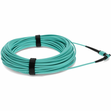 AddOn 50m MPO (Female) to MPO (Female) 12-Strand Aqua OM4 Straight Fiber OFNR (Riser-Rated) Patch Cable