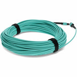 AddOn 50m MPO (Female) to MPO (Female) 12-Strand Aqua OM4 Straight Fiber OFNR (Riser-Rated) Patch Cable