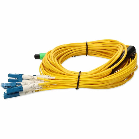 AddOn 3m MPO (Female) to 6xLC (Male) 12-Strand Yellow OS2 Duplex OFNR (Riser-Rated) Fiber Fanout Cable